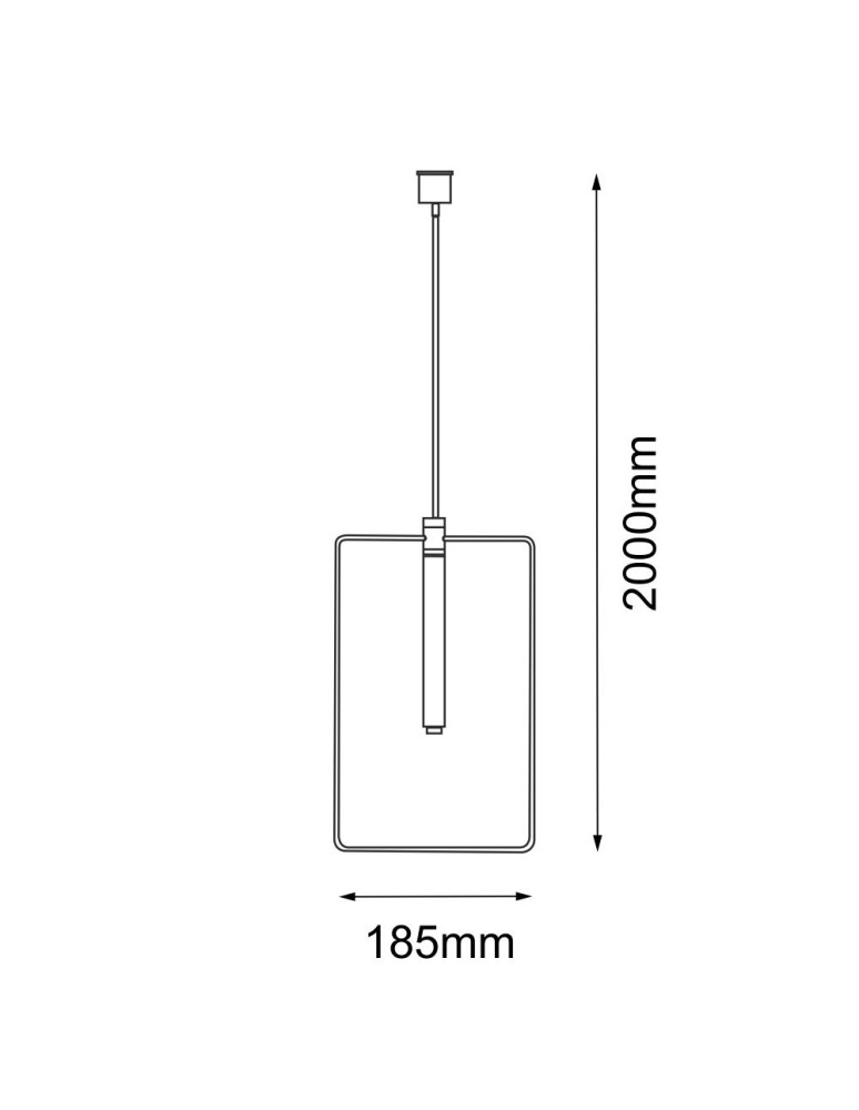 Pendant lamps - Amplex Faro Rectangle Pendant Lamp - Polished Brass (185 mm) 8288 - product kolory-swiatla.pl 2