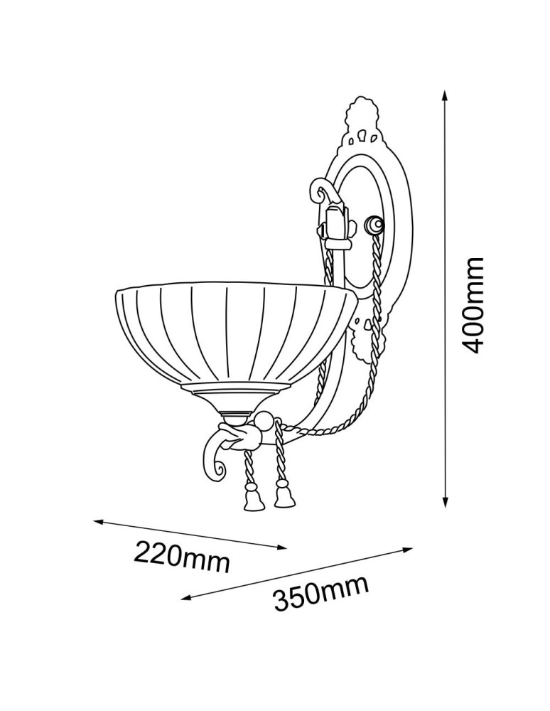 Classic wall lamps - Amplex Wall lamp Granada - Patina gloss (400 mm) 8307 - product kolory-swiatla.pl 2