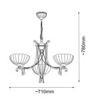 Classic chandeliers - Amplex Granada 3 pendant lamp - Patina gloss (710 mm) 8313 - product 2