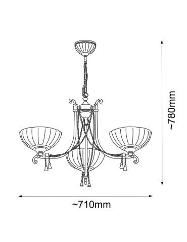 Amplex Lampa wisząca Granada 3 - Patyna połysk (710 mm) 8313 - produkt 2
