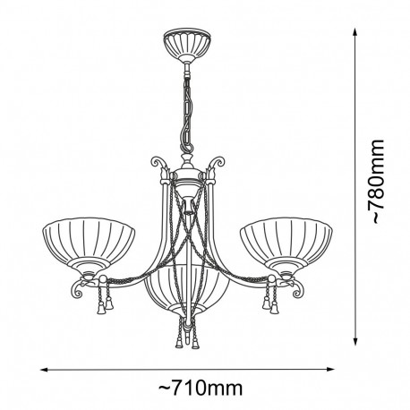 Amplex Lampa wisząca Granada 3 - Patyna połysk (710 mm) 8313