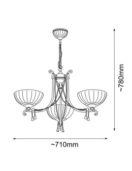 Amplex Granada 3 pendant lamp - Patina gloss (710 mm) 8313 - product 2