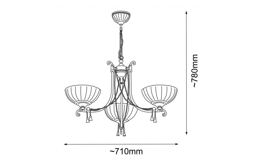 Amplex Lampa wisząca Granada 3 - Patyna połysk (710 mm) 8313