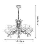Classic chandeliers - Amplex Granda 5 pendant lamp - Patina gloss (810 mm) 8315 - product 2