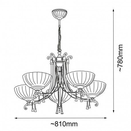 Amplex Lampa wisząca Granda 5 - Patyna połysk (810 mm) 8315