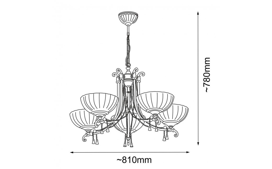 Amplex Lampa wisząca Granda 5 - Patyna połysk (810 mm) 8315