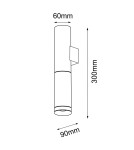 Tube wall lamps - Amplex Wall lamp Kavos 1 - Polished brass-black (300 mm) 8358 - product 2