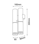 Tube wall lamps - Amplex Wall lamp Kavos 2 - Polished brass-black (300 mm) 8360 - product 2