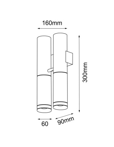 Amplex Wall lamp Kavos 2 - Polished brass-black (300 mm) 8360 - product 2