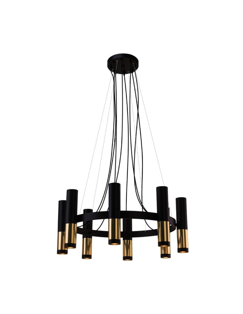 Modern pendant lamps - Amplex Kavos 8 pendant lamp - Polished brass-black (730 mm) 8372 - product kolory-swiatla.pl 1