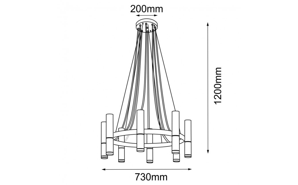 Amplex Lampa wisząca Kavos 8 - Mosiądz polerowany-czarna (730 mm) 8372