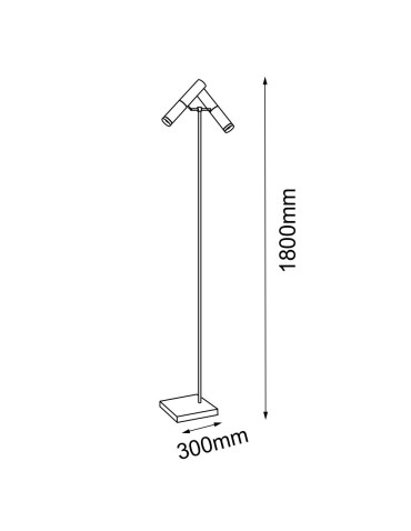 Amplex Lampa podłogowa Kavos - Mosiądz polerowany-czarna (1800 mm) 8378 - produkt 2