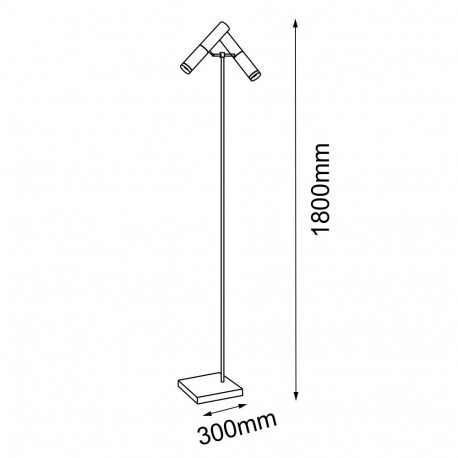 Amplex Lampa podłogowa Kavos - Mosiądz polerowany-czarna (1800 mm) 8378