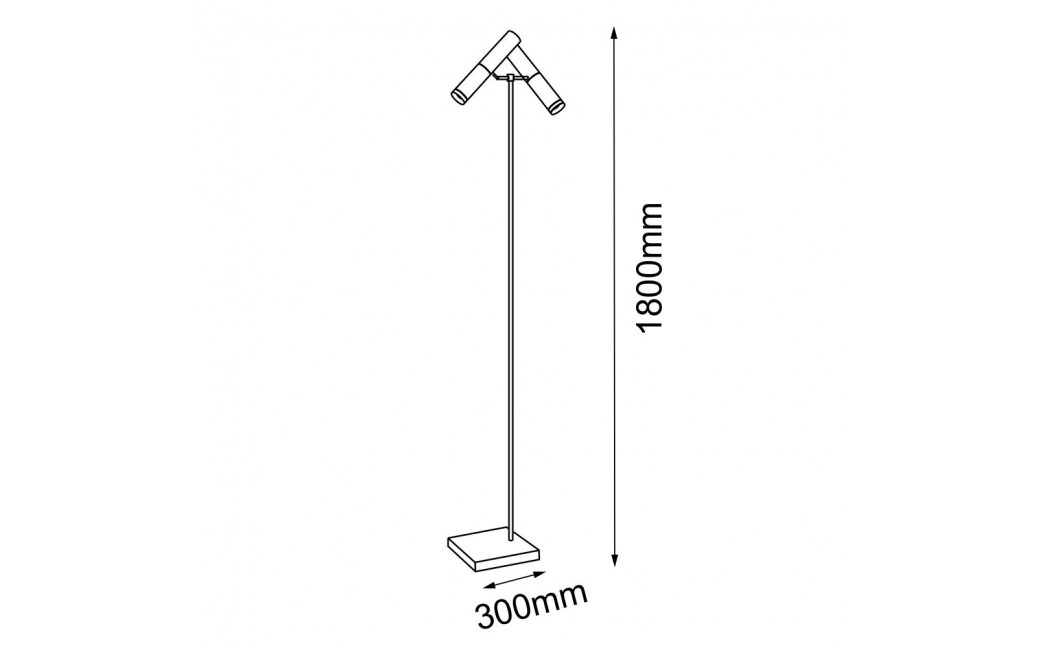 Amplex Lampa podłogowa Kavos - Mosiądz polerowany-czarna (1800 mm) 8378