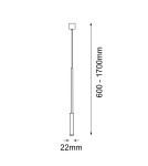 Pendant lamps - Amplex Pendant Lamp Lara 1 - Polished Brass-Black (1700 mm) 8346 - product 2