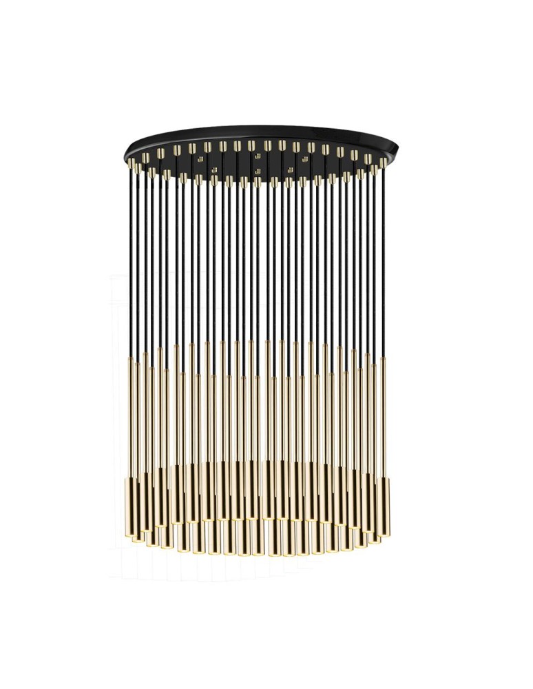 Pendant tube lamps - Amplex Pendant lamp Lara 35 - Polished brass-black (420 mm) 8348 - product kolory-swiatla.pl 1