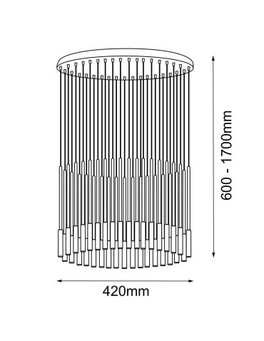Amplex Lampa wisząca Lara 35 - Mosiądz polerowany-czarna (420 mm) 8348 - produkt 2