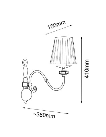 Amplex Kinkiet Lilosa 1 - Mosiądz polerowany (410 mm) 8395 - produkt 2
