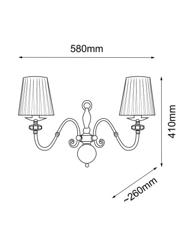 Amplex Kinkiet Lilosa 2 - Mosiądz polerowany (410 mm) 8399 - produkt 2