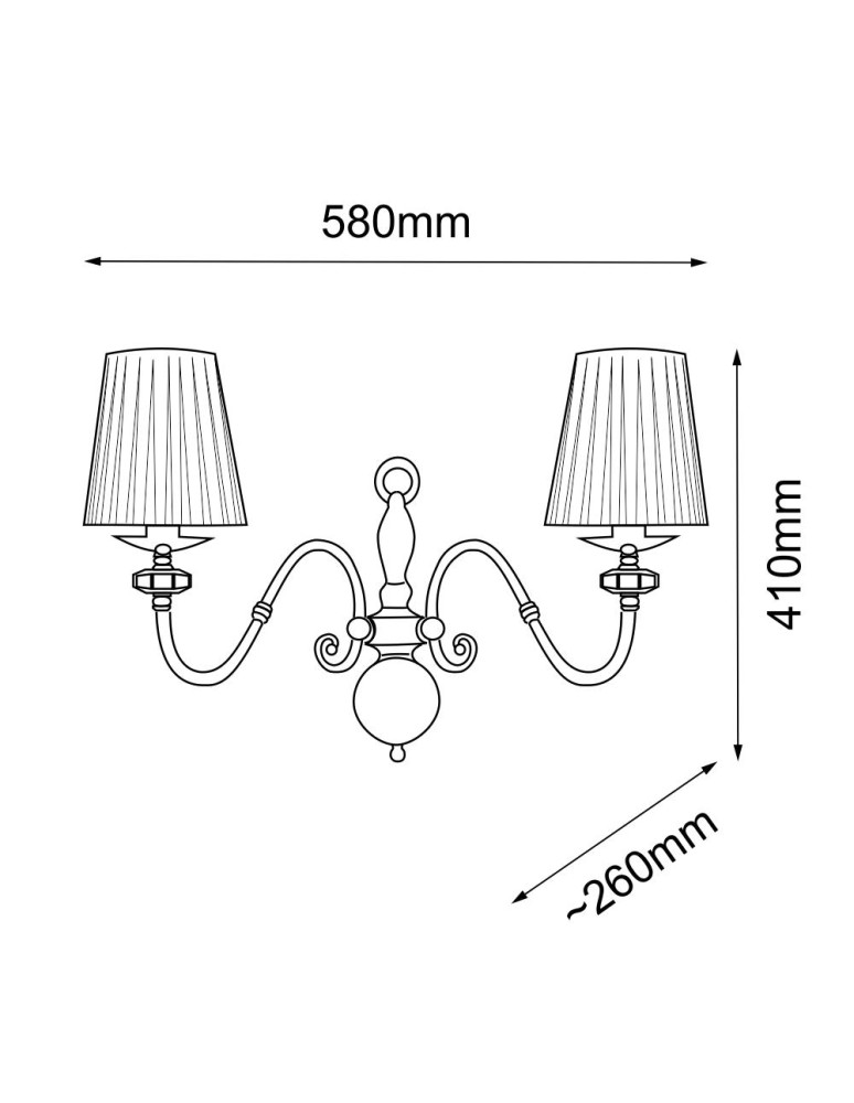 Classic wall lamps - Amplex Wall lamp Lilosa 2 - Polished brass (410 mm) 8399 - product kolory-swiatla.pl 2