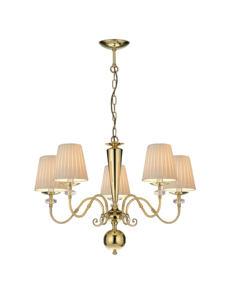 Classic chandeliers - Amplex Lilosa 5 pendant lamp - Polished brass (750 mm) 8679 - product kolory-swiatla.pl 1