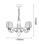 Classic chandeliers - Amplex Lilosa 5 pendant lamp - Polished brass (750 mm) 8679 - product 2