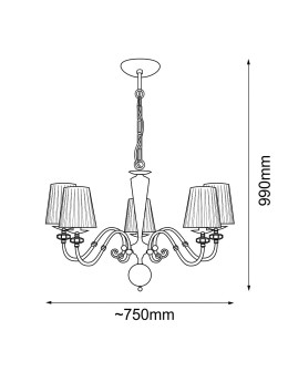 Amplex Lilosa 5 pendant lamp - Polished brass (750 mm) 8679 - product 2
