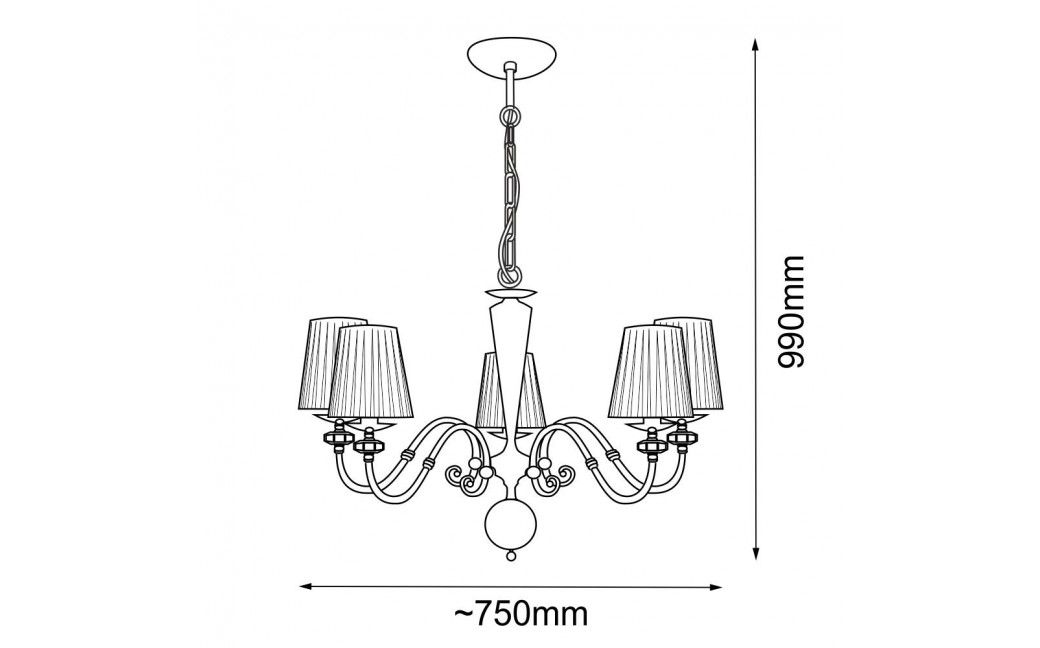 Amplex Lampa wisząca Lilosa 5 - Mosiądz polerowany (750 mm) 8679