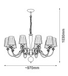Classic chandeliers - Amplex Lilosa 10 pendant lamp - Polished brass (970 mm) 8683 - product 2