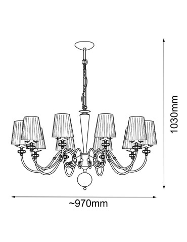 Amplex Lampa wisząca Lilosa 10 - Mosiądz polerowany (970 mm) 8683 - produkt 2