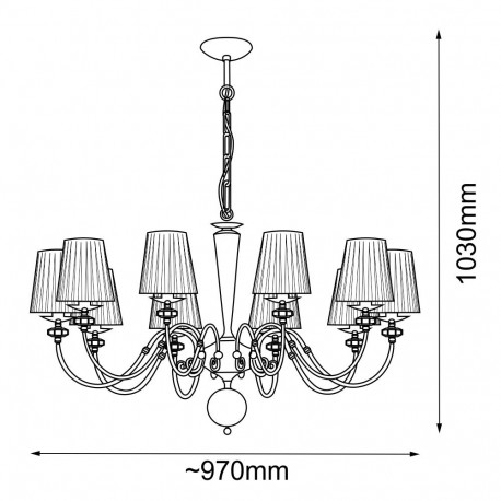 Amplex Lampa wisząca Lilosa 10 - Mosiądz polerowany (970 mm) 8683