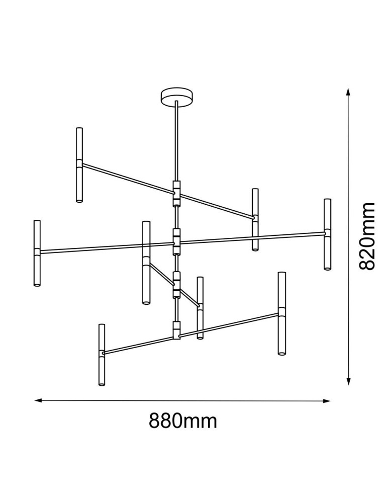 Modern pendant lamps - Amplex Livi 16 pendant lamp - Polished brass (880 mm) 8392 - product kolory-swiatla.pl 2