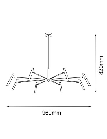 Amplex Pendant lamp Livo 8 - Polished brass (960 mm) 8394 - product 2