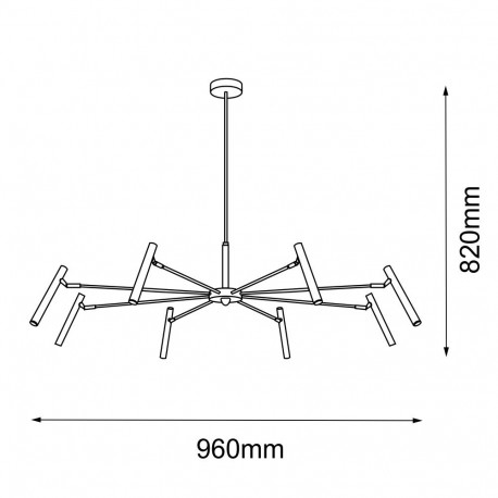 Amplex Lampa wisząca Livo 8 - Mosiądz polerowany (960 mm) 8394