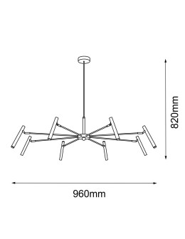 Amplex Pendant lamp Livo 8 - Polished brass (960 mm) 8394 - product 2
