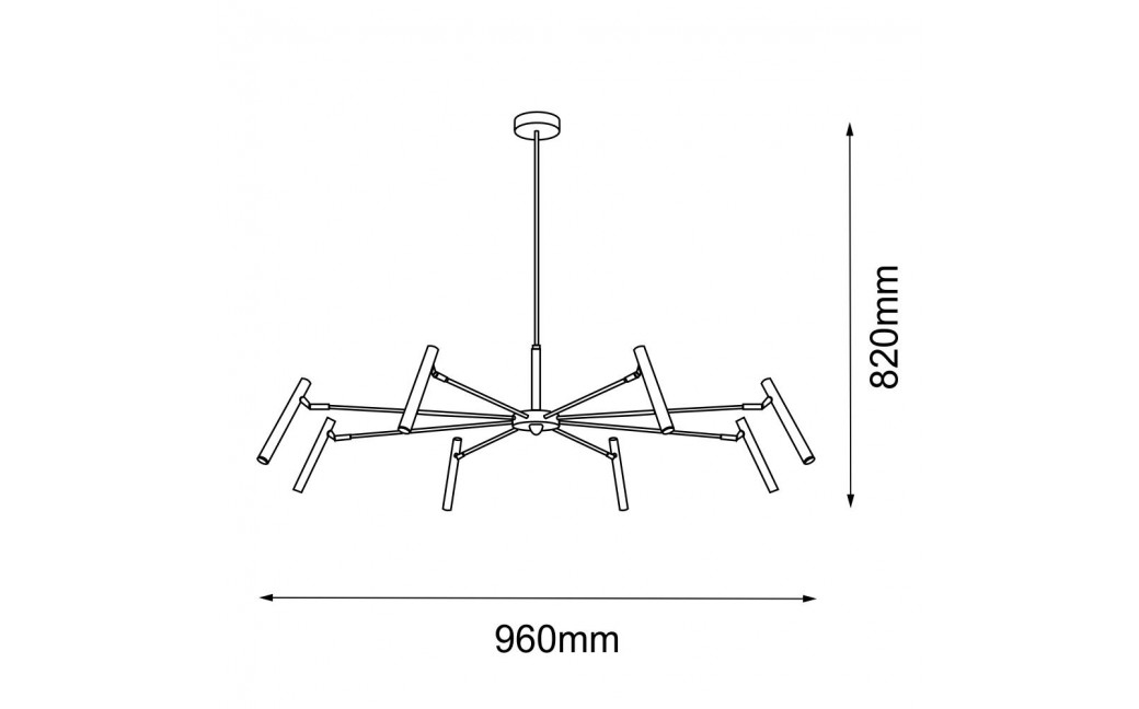 Amplex Lampa wisząca Livo 8 - Mosiądz polerowany (960 mm) 8394