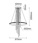 Modern pendant lamps - Amplex Luna Pendant Lamp - Brass matte-black 3000K 8978 - product 2