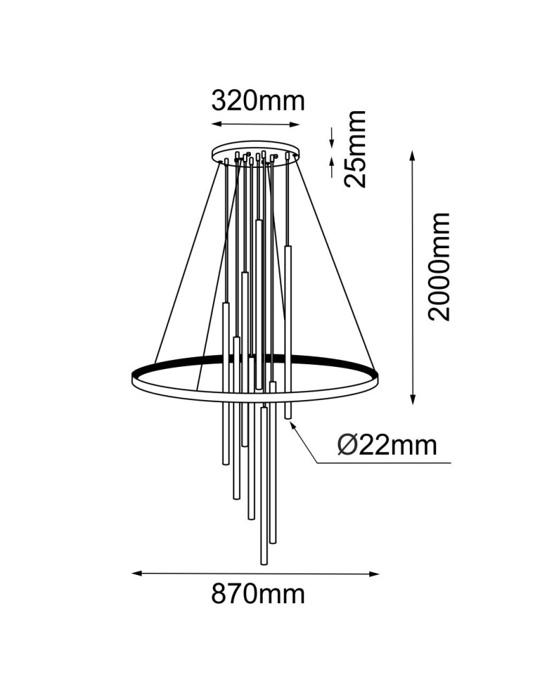 Modern pendant lamps - Amplex Luna Pendant Lamp - Brass matte-black 3000K 8978 - product kolory-swiatla.pl 2