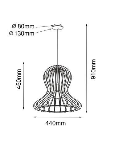 Amplex Octo Pendant Lamp - Natural Plywood (440 mm) 5017 - product 2