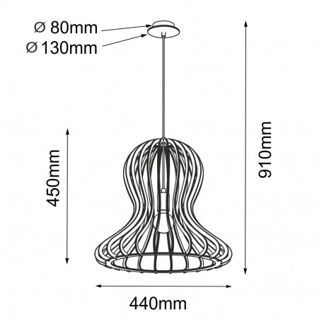 Amplex Lampa wisząca Octo - Naturalna sklejka (440 mm) 5017