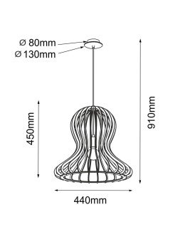 Amplex Lampa wisząca Octo - Czarna sklejka (440 mm) 5020 - produkt 2