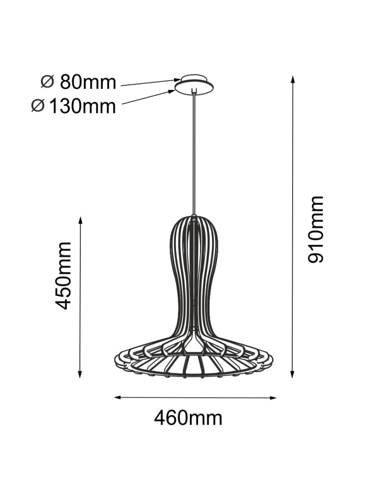 Pendant lamps - Amplex Rina pendant lamp - Black plywood (460 mm) 5021 - product kolory-swiatla.pl 2