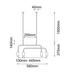 Pendant lamps - Amplex Pendant lamp Vai 4 - Polished brass-black (580 mm) 8839 - product 2