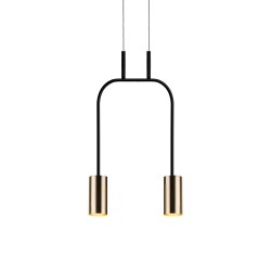 Amplex Lampa wisząca Vai 2 Krótka - Mosiądz polerowany-czarna (305 mm) 8841