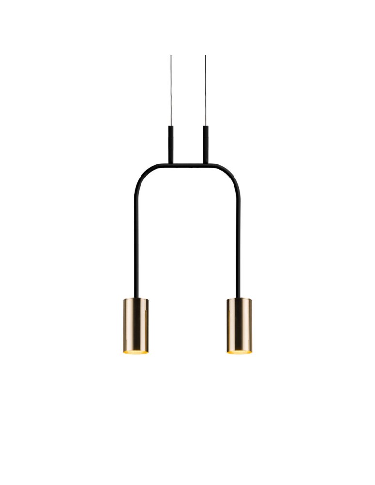 Pendant lamps - Amplex Vai 2 Short Pendant Lamp - Polished Brass-Black (305 mm) 8841 - product kolory-swiatla.pl 1