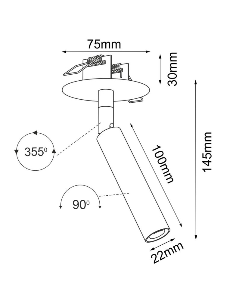 Recessed ceiling spotlights - Brosline Recessed Lamp Ace in 22 - Black 3250 - product kolory-swiatla.pl 2