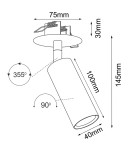 Recessed ceiling spotlights - Brosline Ace recessed lamp in 40 - White 3253 - product 2