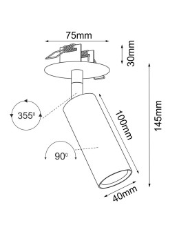 Brosline Ace recessed lamp in 40 - White 3253 - product 2