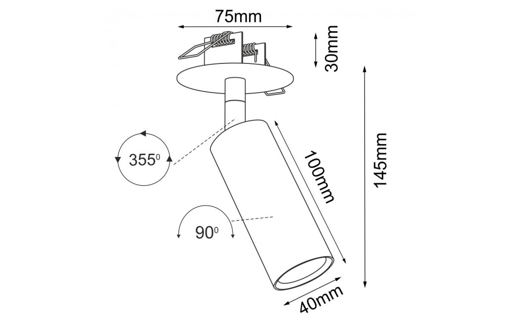 Brosline Lampa wpuszczana Ace in 40 - Biała 3253