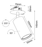 Recessed ceiling spotlights - Brosline Ace recessed lamp in 55 - Black 3254 - product 2